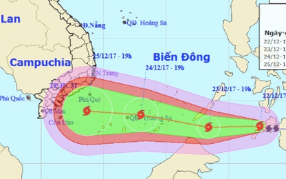Bão Tembin di chuyển khó lường: Cục ĐTNĐ Việt Nam cấm tàu thuyền xuất bến