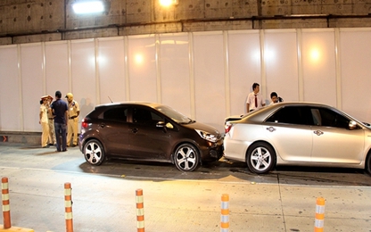 3 xe ôtô đâm liên hoàn trong hầm Thủ Thiêm, giao thông ùn tắc