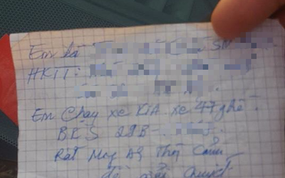Lỡ đâm móp đuôi xe khác, bác tài để lại giấy nhắn dễ thương