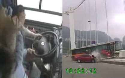 Clip: Khách nữ đánh nhau với tài xế xe buýt khiến 15 người chết thảm