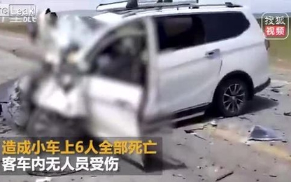 6 người trên ôtô con tử vong khi đấu đầu xe khách ở Trung Quốc