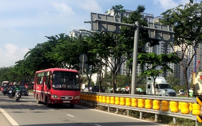 Chưa có tiêu chuẩn khi lắp đặt hộ lan bánh xoay đường Mai Chí Thọ