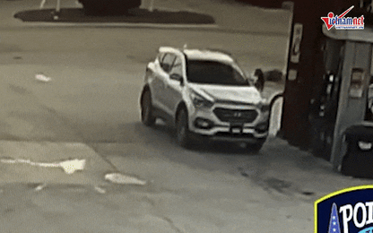 Xe tự động chạy khi đang đổ xăng, nữ tài xế cuống cuồng đuổi theo