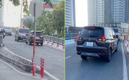 Clip: Đi vào đường cấm, xế hộp bị xe cứu thương ép lùi 'chối chết'