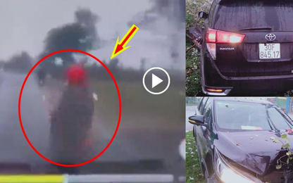 Clip: Khoảnh khắc kinh hoàng ô tô tông 3 người thương vong ở Mê Linh