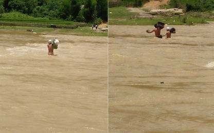 Nghệ An: Xót xa cảnh người dân “khỏa thân” lội qua suối để về nhà