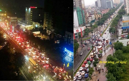 Choáng ngợp cảnh ô tô tràn ngập đường phố ở TP Vinh, Nghệ An
