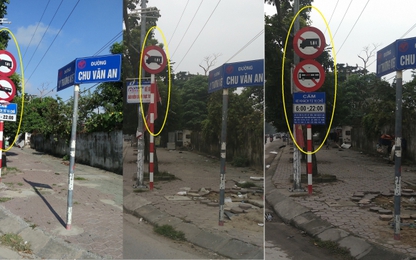 Nghệ An: Biển báo cấm xe khách được lắp lại trên đường Lý Thường Kiệt