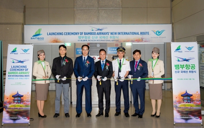 Bamboo Airways đón chuyến bay khai trương đường bay kết nối VN–Hàn Quốc
