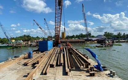 Một gói thầu thi công cầu Mỹ Thuận 2 đang chậm tiến độ