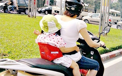Những vị trí an toàn nhất cho trẻ trên xe máy, ô tô, xe bus