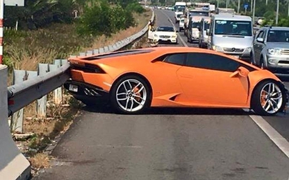 Siêu xe Lamborghini Huracan gặp nạn đầu tiên tại Việt Nam