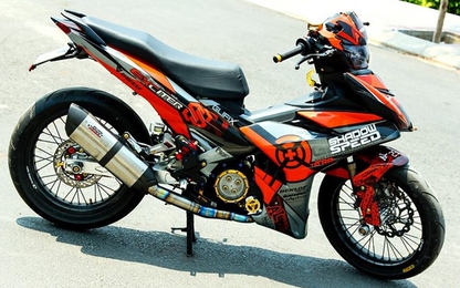 Exciter 150 sơn dàn áo màu cam của biker Sài Gòn