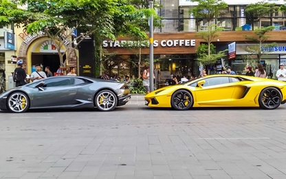Bộ đôi Lamborghini biển độc khoe dáng tại Sài Gòn