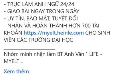 Bán mã tài khoản tiếng Anh, nhận làm bài thuê trên Facebook