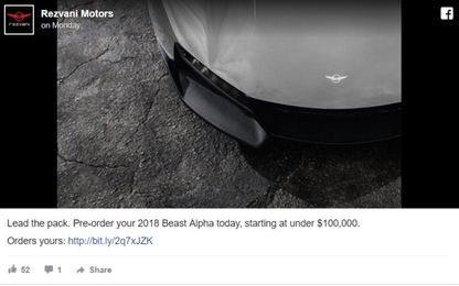 Siêu xe giá rẻ Rezvani Beast Alpha chuẩn bị bán ở Mỹ