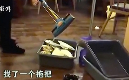 Nhà hàng Trung Quốc bị tố vắt giẻ lau nhà vào chậu bát đĩa