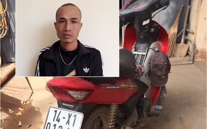 Gã nghiện bị công an bắt tại trận khi đang trộm cắp xe máy