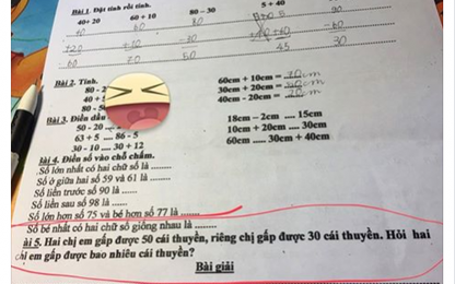 Cộng đồng mạng tranh cãi nảy lửa vì bài toán lớp 1 khó
