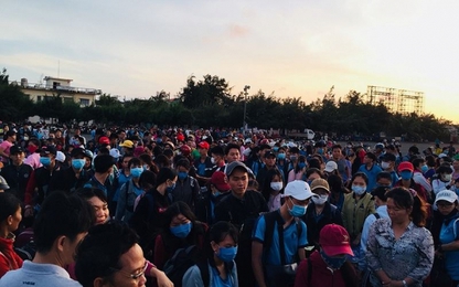 Học sinh huyện đảo Phú Quý đã đến địa điểm thi an toàn