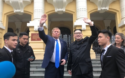 Bản sao Kim và Trump dự định ăn phở và nem cuốn Hà Nội