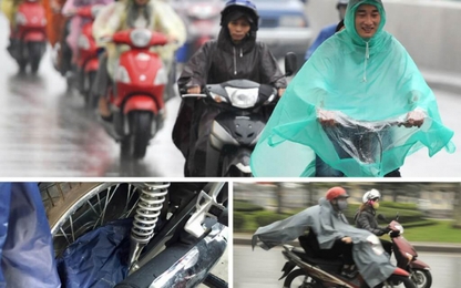 Phủ tà áo mưa trước đầu xe máy: Nguy hiểm chết người