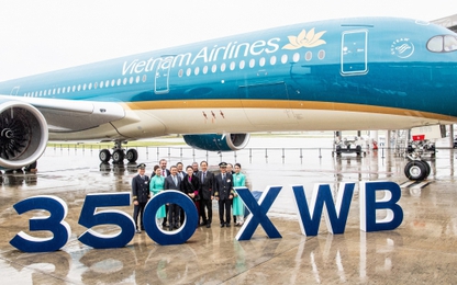 Chính thức ra mắt máy bay thân rộng Airbus A350 thứ 14 của Vietnam Airlines